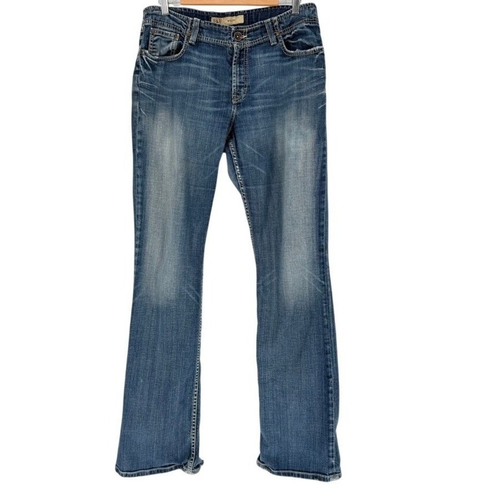 BKE Denim Wendi‎ Bootcut Jeans Blue Embroidered Size 32x35.5 BKL3502XL